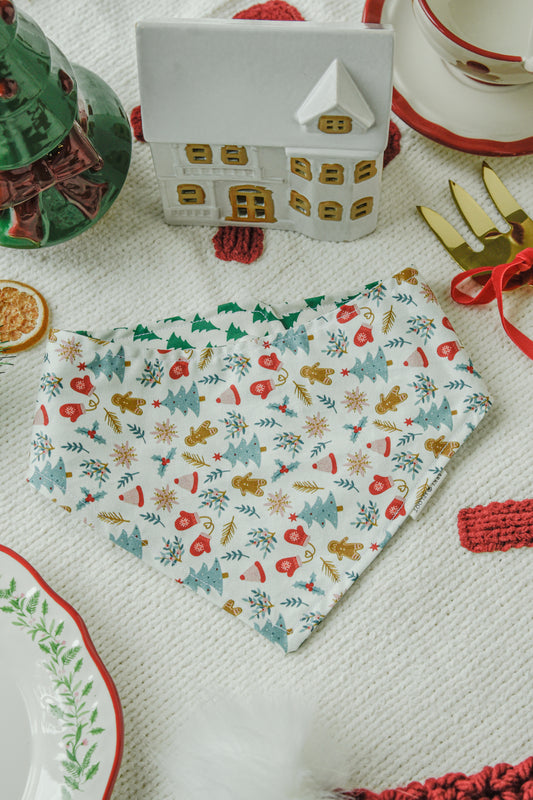 Frosty Festivities Reversible Dog Bandana