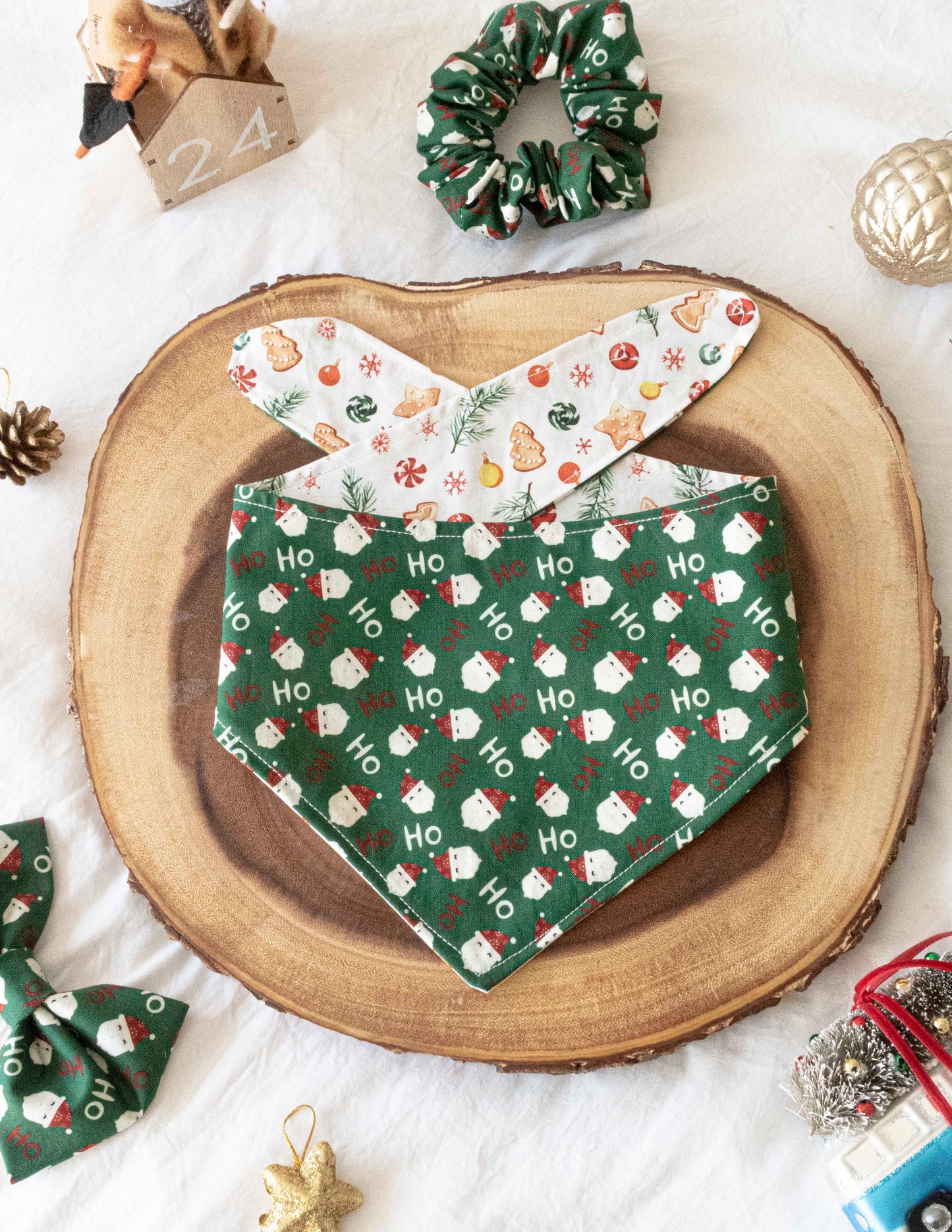 XMAS HOHO Reversible Dog Bandana