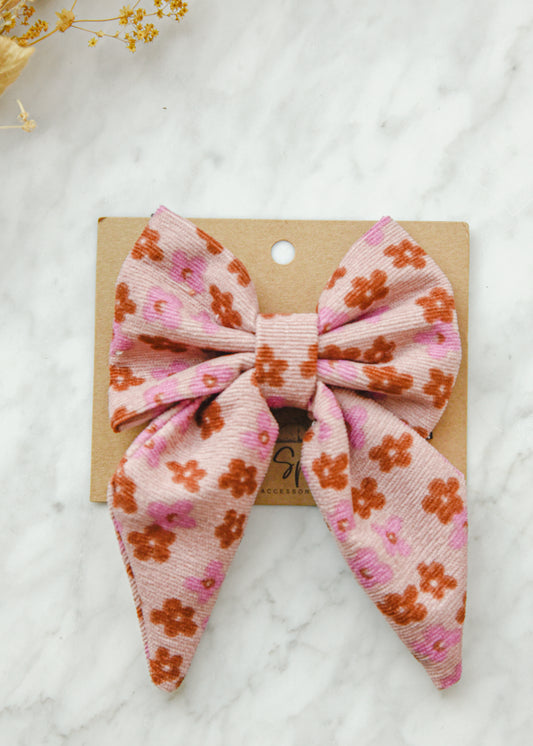 Plum Corduroy Pet Sailor Bow