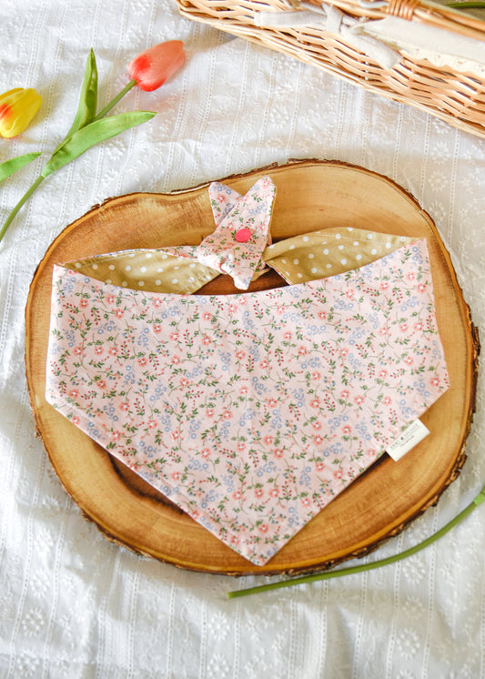 The Heirloom Rose Bandana | Snap-On Cotton Pet Scarf