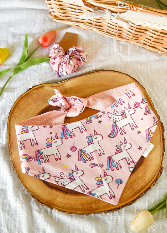 The Lollipop Pegasus Bandana | Snap-On Cotton Pet Scarf