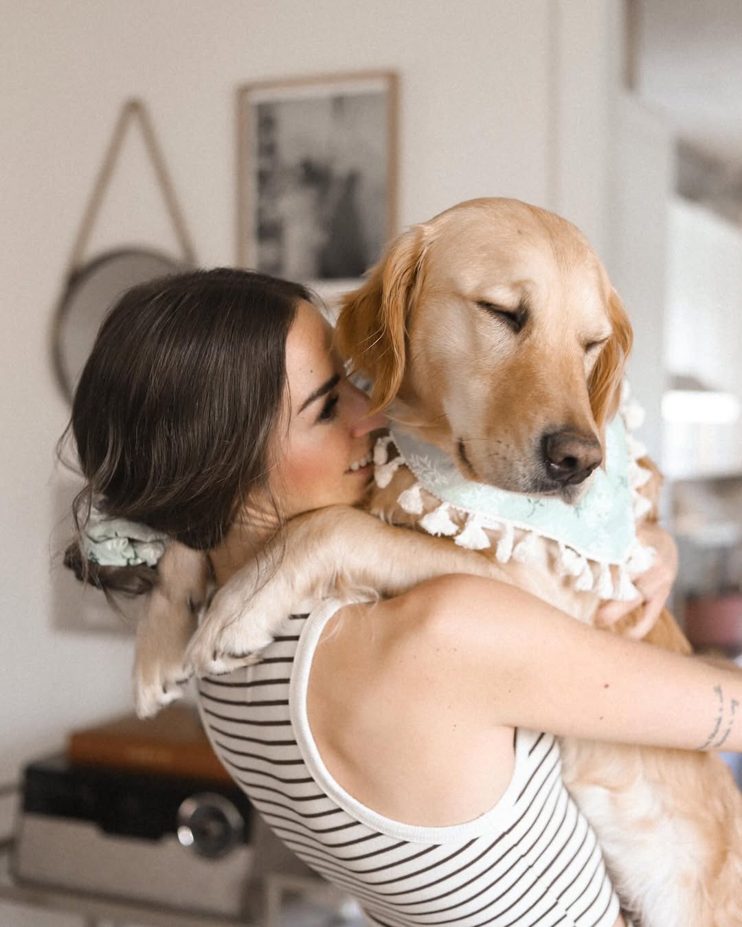 Floral Dog Bandana: Cotton Tassel Fringe, Boho Style