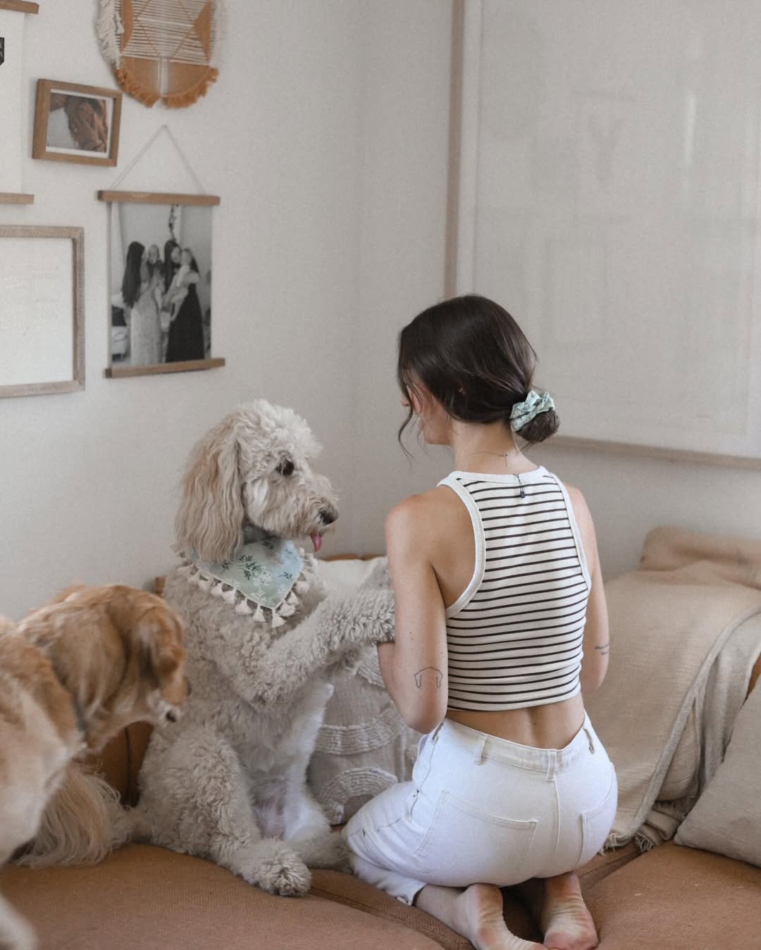 Floral Dog Bandana: Cotton Tassel Fringe, Boho Style