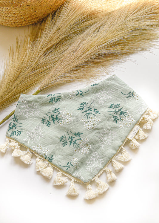 Floral Dog Bandana: Cotton Tassel Fringe, Boho Style